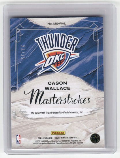 2024-25 CASON WALLACE Masterstrokes Violet Auto 23/35 Court Kings OKC