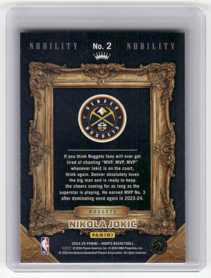 2024-25 NIKOLA JOKIC Nobility Insert Hoops Nuggets #2
