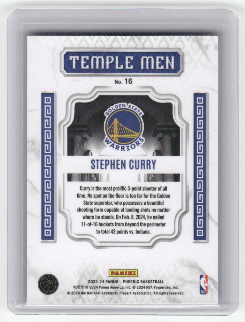 2023-24 STEPH CURRY Temple Men Teal Laser Phoenix Warriors #16