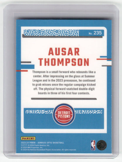 2023-24 AUSAR THOMPSON Rated Rookie Optic Pistons #235
