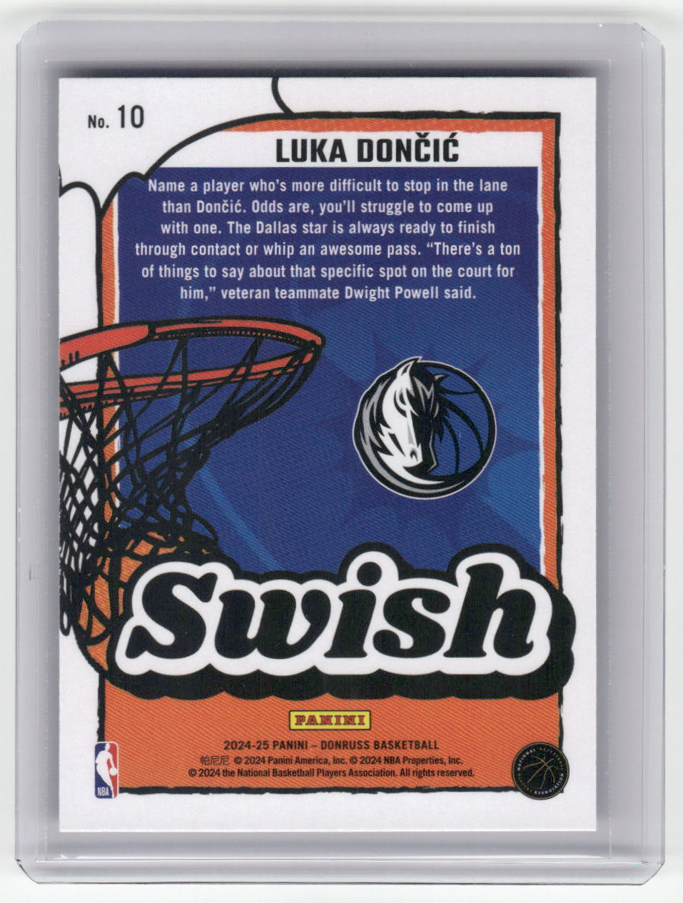 2024-25 Luka Doncic Swish Insert Donruss Mavericks #10