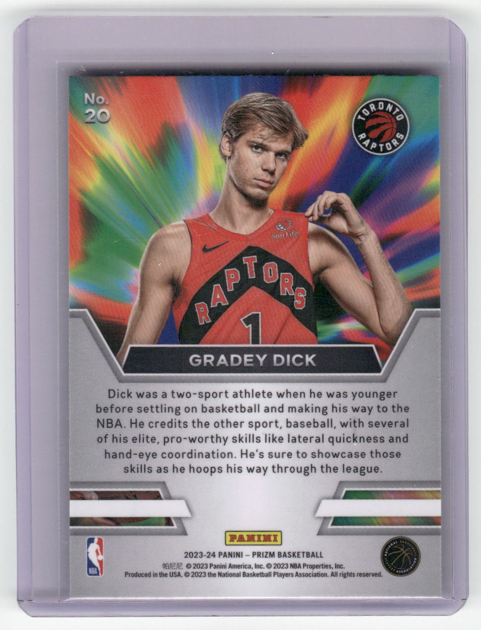 2023-24 GRADEY DICK Instant Impact Prizm Raptors #20