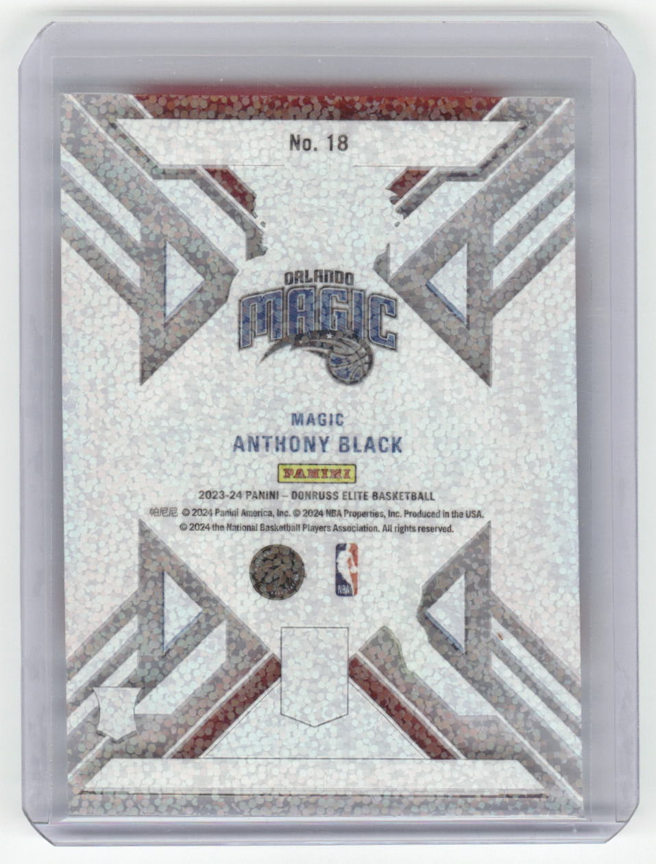 2023-24 ANTHONY BLACK Clarity Acetate Disco Donruss Magic #18