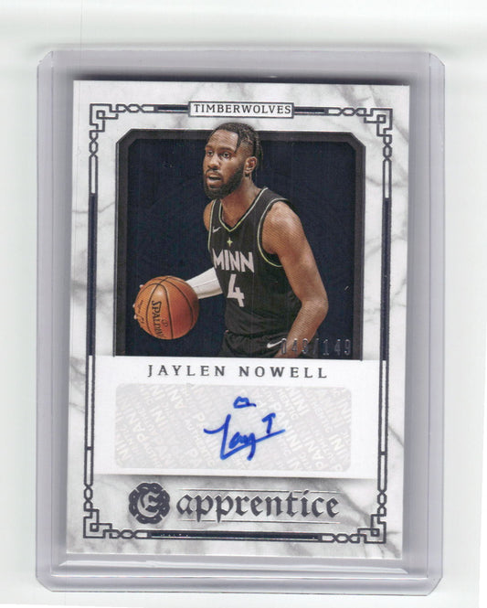 2020-21 JAYLEN NOWELL Apprentice Auto 49/149 Twolves APR-JNW