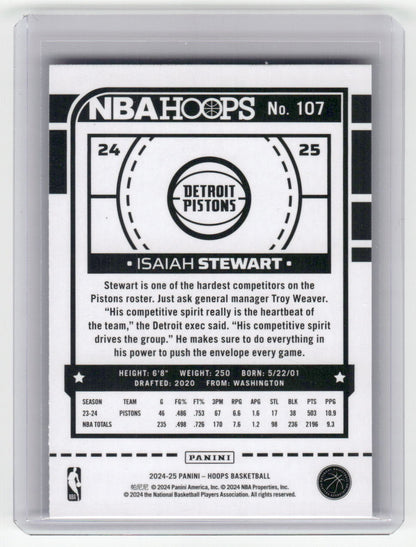 2024-25 ISAIAH STEWART Silver Shimmer Hoops Pistons #107