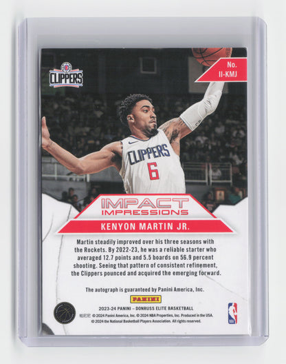 2023-24 KENYON MARTIN JR. Red/Green Impact Impressions Autograph Elite Clippers