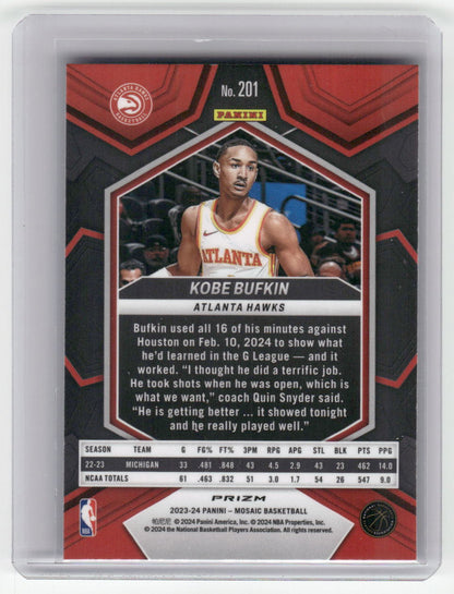 2023-24 KOBE BUFKIN Rookie Silver Disco Mosaic Hawks #201