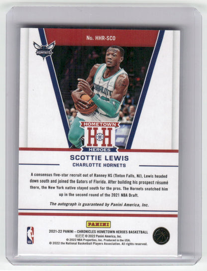 2021-22 SCOTTIE LEWIS Home Town Heroes 27/75 Chronicles Hornets