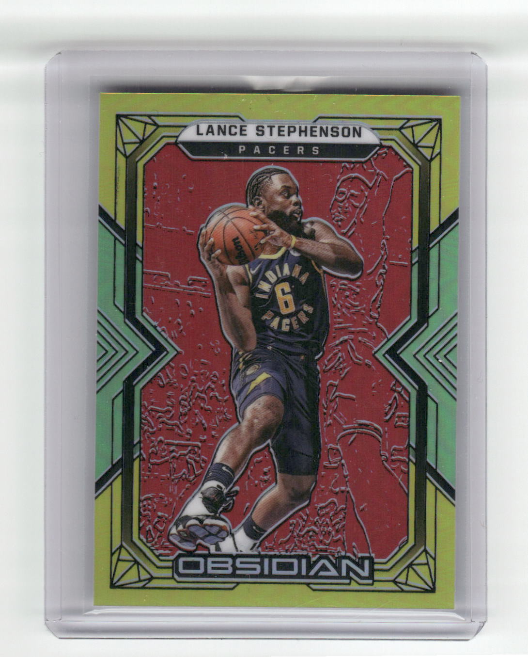 2021-22 LANCE STEPHENSON Electric Etch Red Yellow & Green Flood 44/99 #112