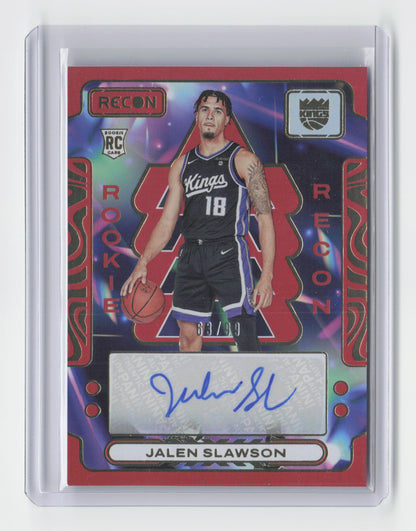 2023-24 JALEN SLAWSON RC Auto Red 63/99 Recon Kings