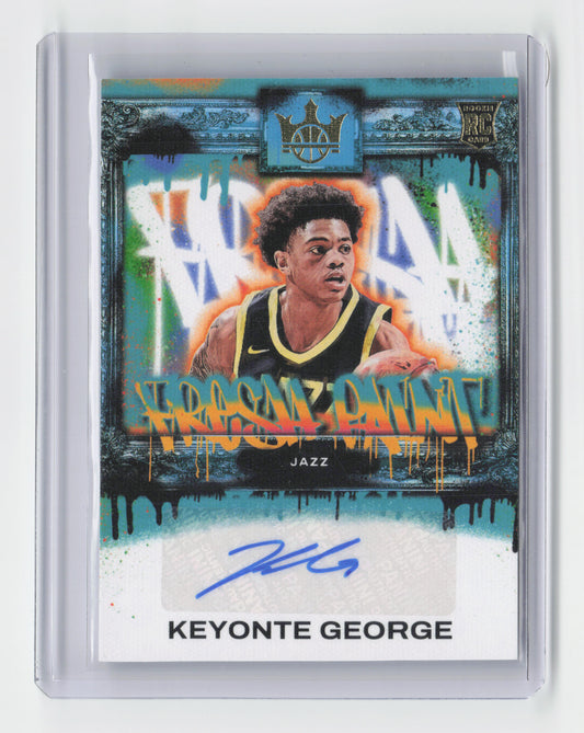 2023-24 KEYONTE GEORGE RC Fresh Paint Autograph 011/125 Court Kings Jazz #FP-KGU