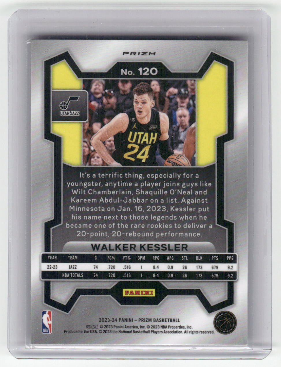 2023-24 WALKER KESSLER Red Disco Prizm Jazz #120