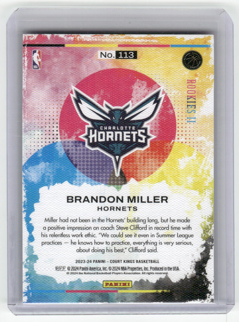 2023-24 BRANDON MILLER Rookies II Court Kings Hornets #113