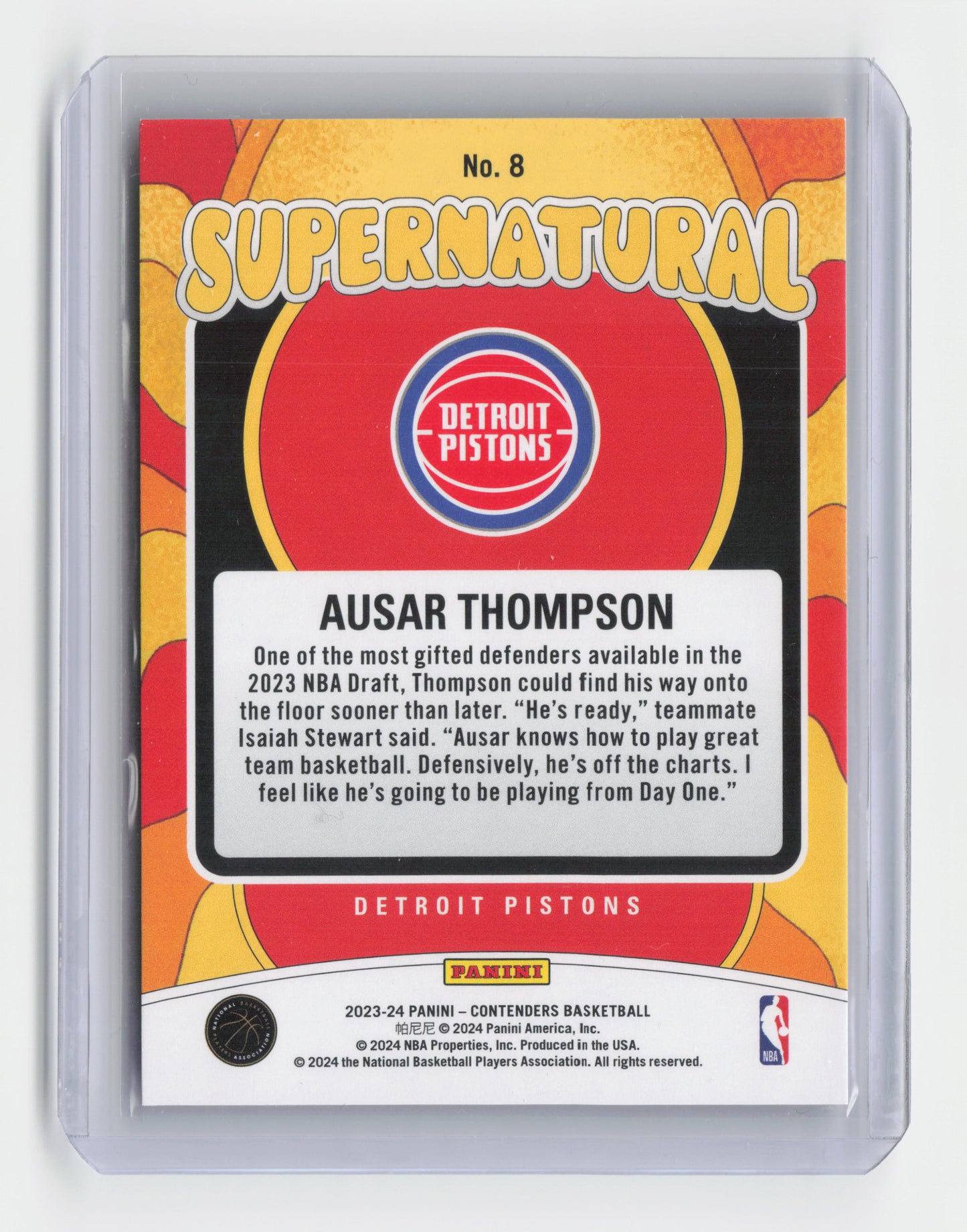 2023-24 AUSAR THOMPSON Supernatural Contenders Pistons #8