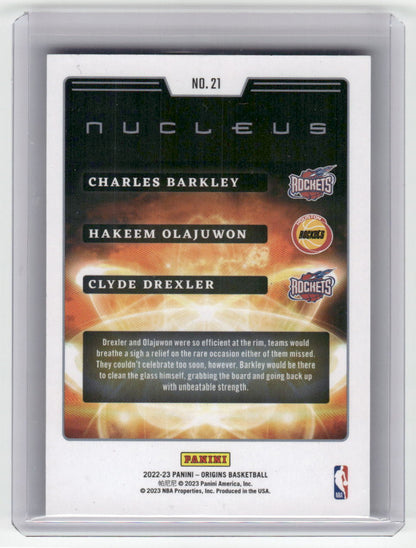 2022-23  DREXLER OLAJUWON BARKLEY Nucleus Pink 32/99 Origins Rockets