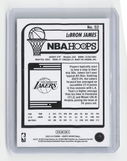 2023-24 LEBRON JAMES Neon Green Hoops Lakers #52