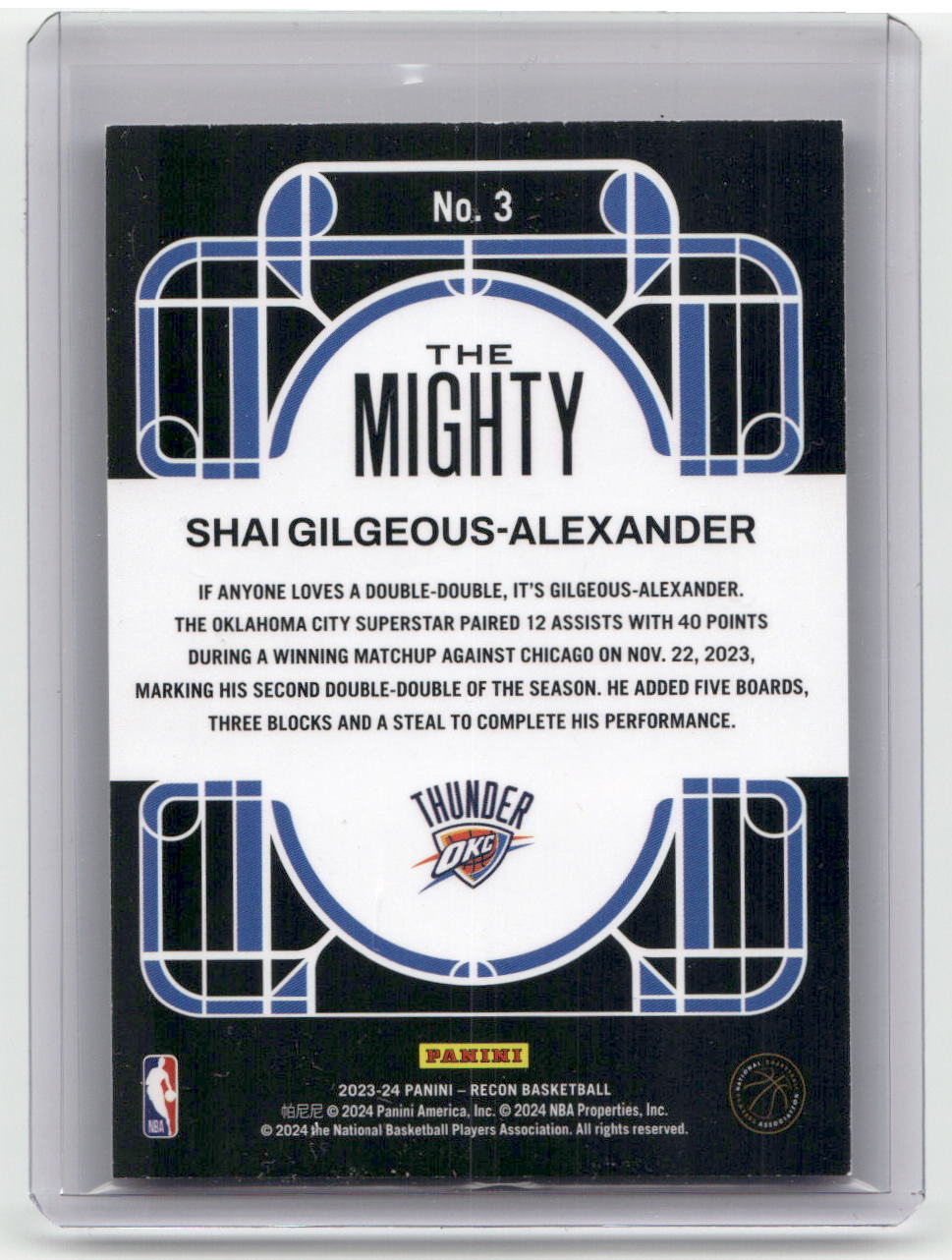 2023-24 SHAI GILGEOUS-ALEXANDER The Mighty Recon OKC #3
