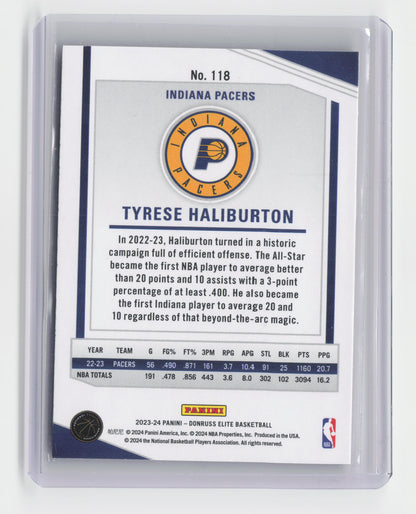 2023-24 TYRESE HALIBURTON international Red Base Elite Pacers #118