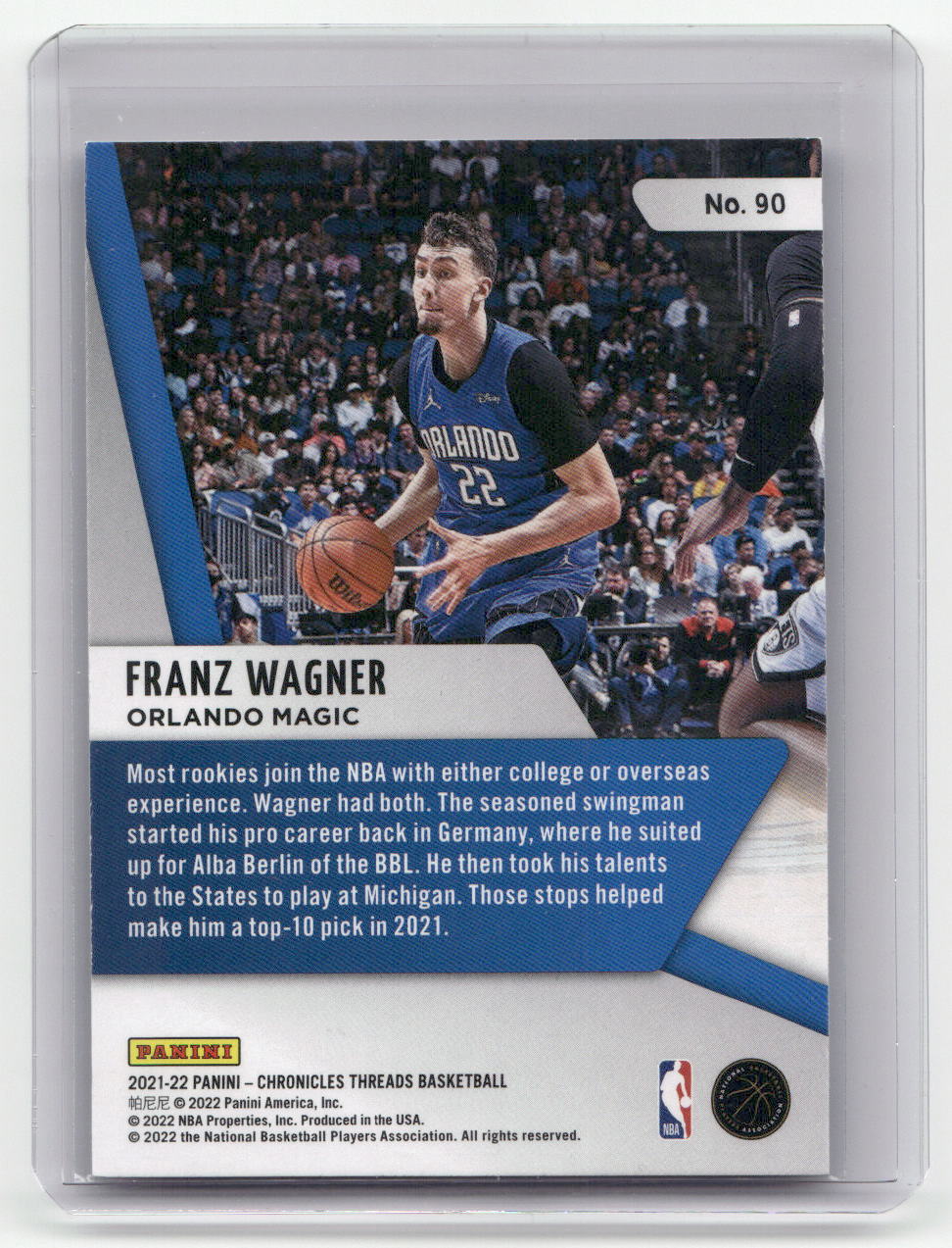 2021-22 FRANZ WAGNER Panini Threads Rookie Chronicles Magic #90