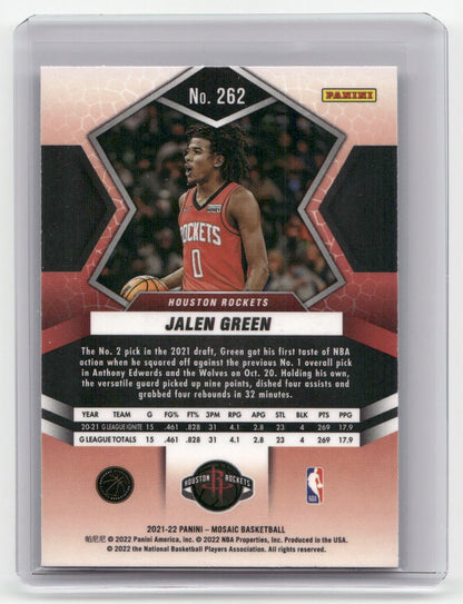 2021-22 JALEN GREEN NBA Debut Rookie Mosaic Rockets #262