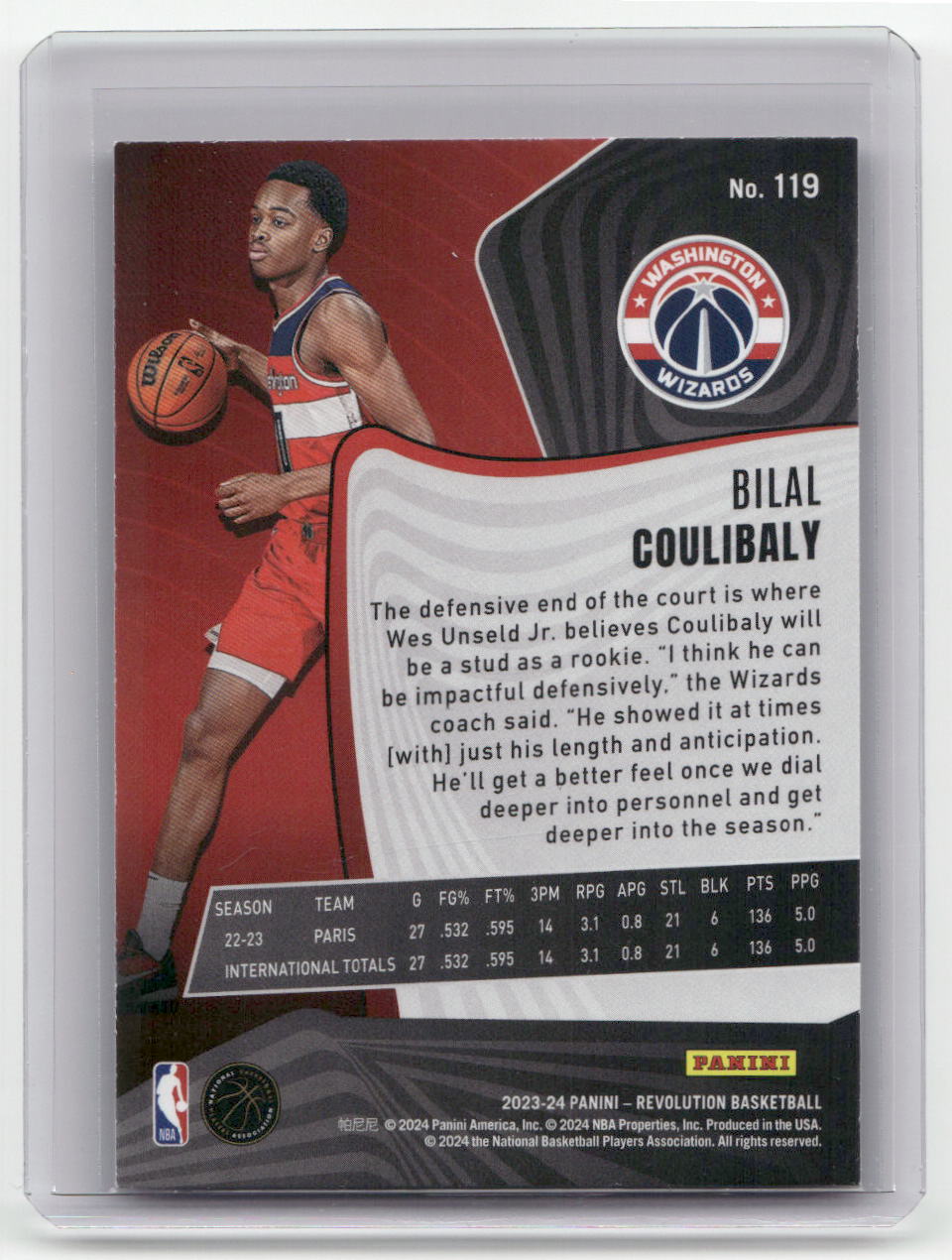 2023-24 BILAL COULIBALY Rookie Revolution Wizards #119