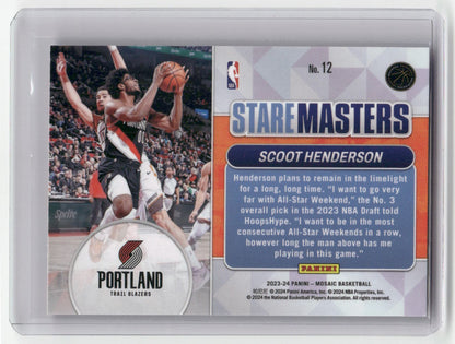 2023-24 SCOOT HENDERSON Stare Masters Mosaic Blazers #12
