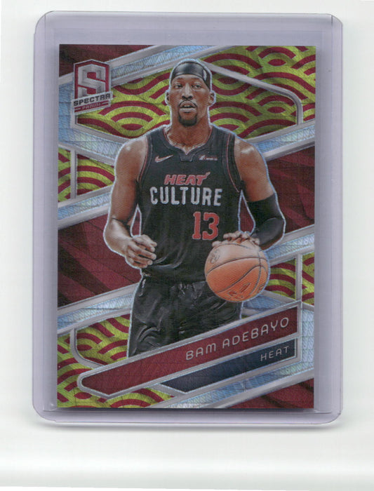 2023-24 BAM ADEBAYO Red & Yellow Prizm 41/49 Spectra Heat #106