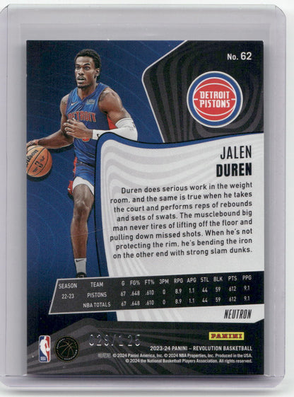 2023-24 JALEN DUREN Neutron 29/125 Revolution Pistons #62