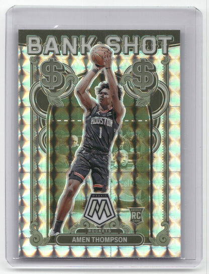 2023-24 AMEN THOMPSON Rookie Bank Shot Silver Mosaic Rockets #6