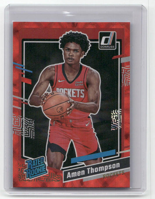 2023-24 AMEN THOMPSON Rated Rookie Donruss International Rockets #206