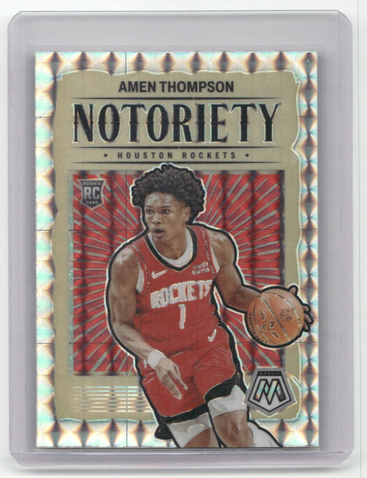 2023-24 AMEN THOMPSON Rookie Notoriety Silver Mosaic Rockets #7