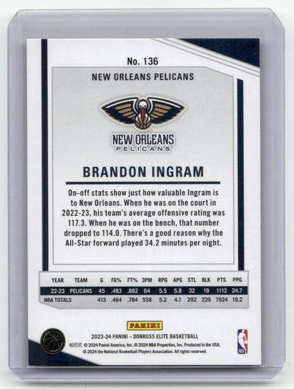 2023-24 BRANDON INGRAM Red 60/88 - Elite Pelicans #136