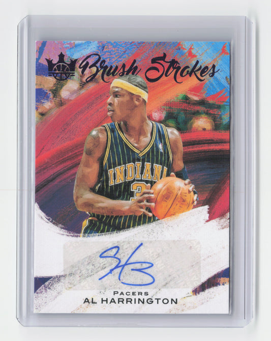 2020-21 AL HARRINGTON Brush Strokes Auto Purple 19/35 Court Kings Pacers