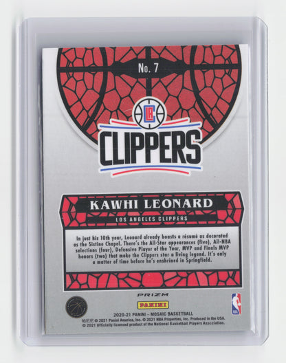2020-21 KAWHI LEONARD Stained Glass SSP Case Hit Mosaic Clippers #7
