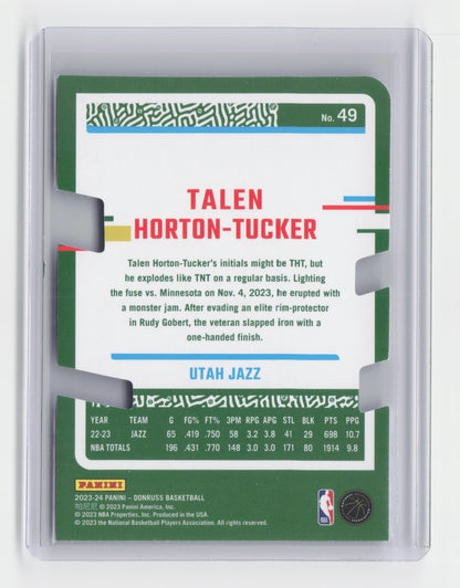2023-24 TALEN HORTON-TUCKER Silver Die Cut 23/75 - Donruss - Jazz #49