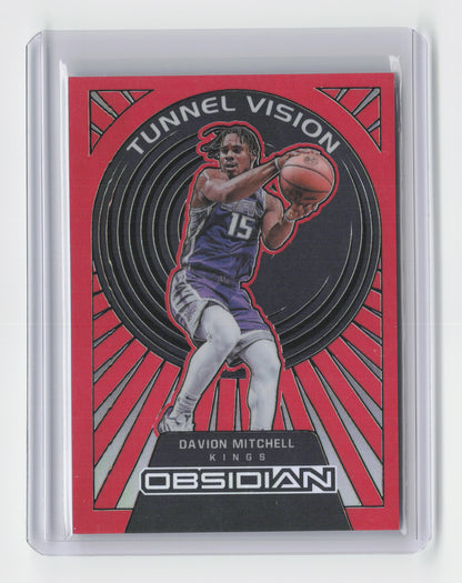 2021-22 DAVION MITCHELL Tunnel Vision Red Flood Obsidian Kings #7