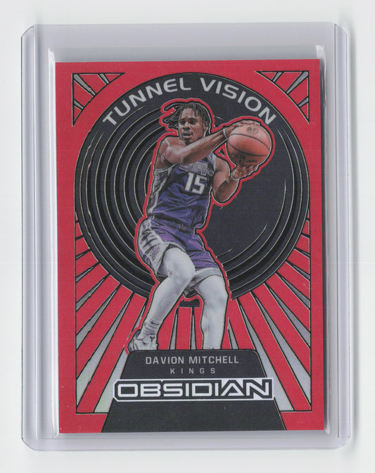 2021-22 DAVION MITCHELL Tunnel Vision Red Flood Obsidian Kings #7