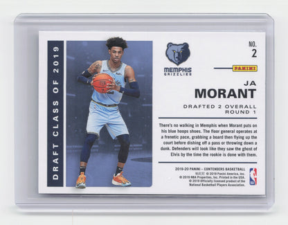 2019-20 JA MORANT RC Rookie Draft Class Contenders Grizzlies #2