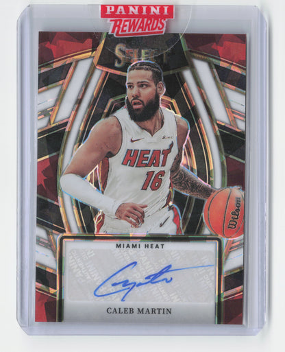 2023-24 CALEB MARTIN White Cracked Ice Prizm Auto 17/25 Select Heat #SSS-CMM