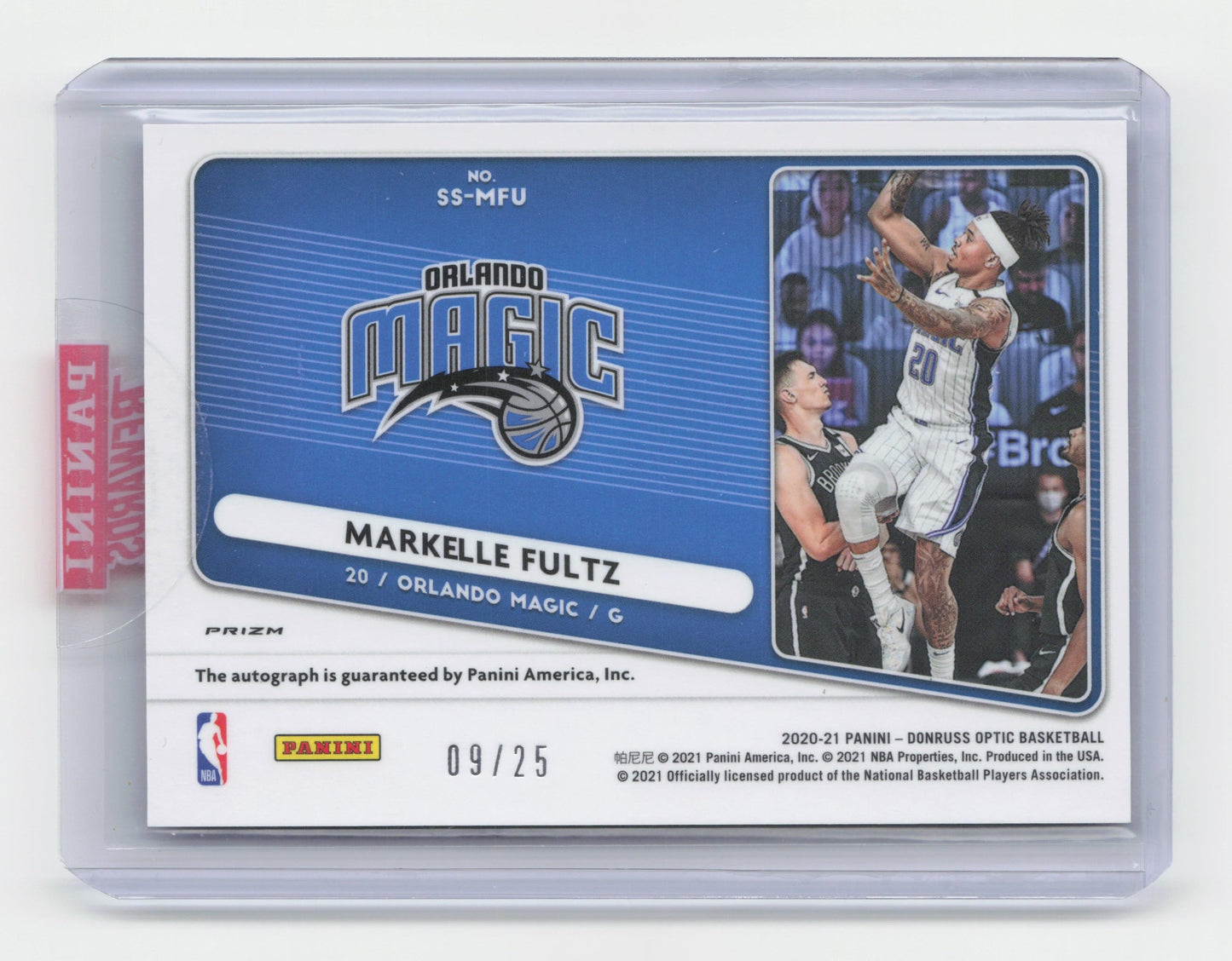 2020-21 MARKELLE FULTZ Signature Series Blue 09/25 Optic Magic #SS-MFU