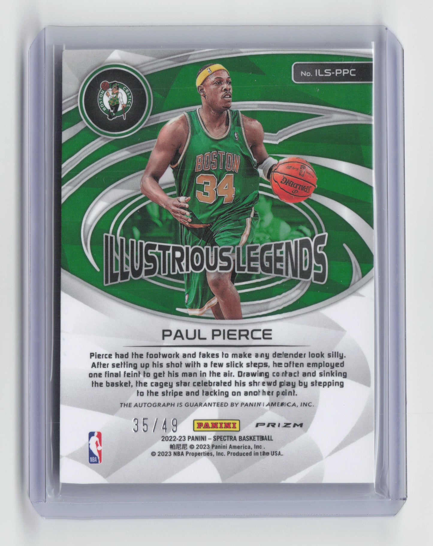 2022-23 PAUL PIERCE Illustrious Legends Astral 35/49 Spectra Celtics