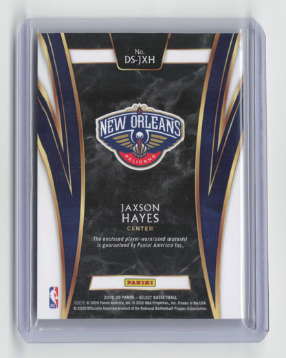 2019-20 JAXSON HAYES Draft Selections Player Worn Patch Select Pelicans #DS-JXH