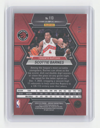 2022-23 SCOTTIE BARNES Choice Black Gold 5/8 Mosaic Raptors #113
