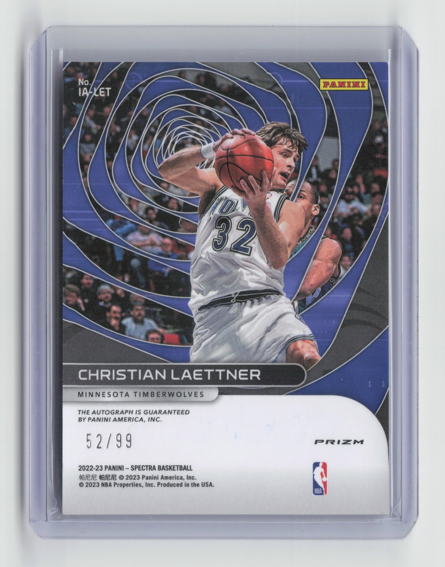 2023-24 CHRISTIAN LAETTNER Icons Autograph 52/99 Spectra Twolves #IA-LET