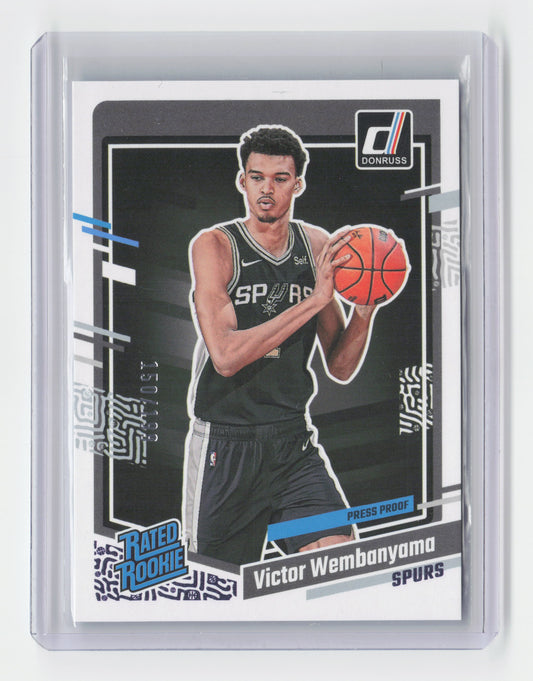 2023-24 VICTOR WEMBANYAMA Purple Rated Rookie 150/199 Donruss Spurs #220