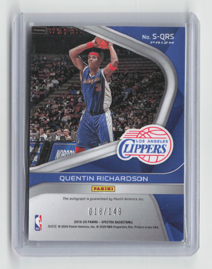 2019-20 QUENTIN RICHARDSON Autograph 018/149 Spectra Clippers #S-QRS