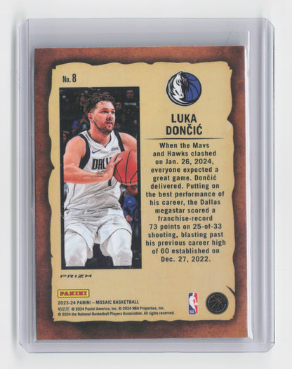 2023-24 LUKA DONCIC Notoriety Silver Prizm Mosaic Mavericks #8