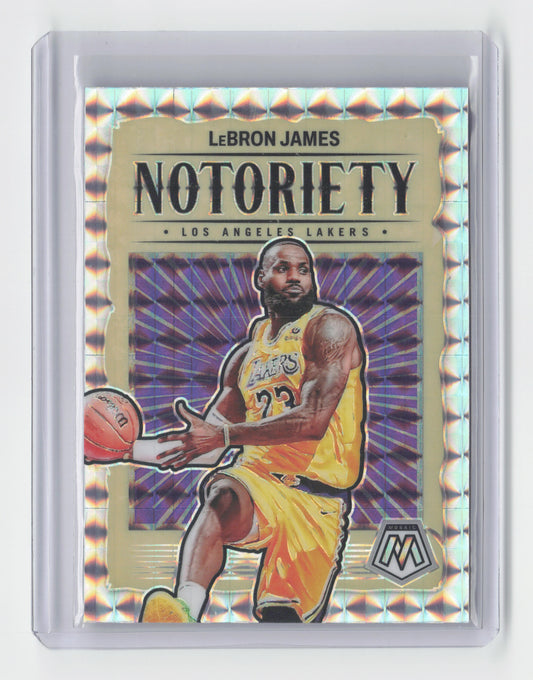 2023-24 LEBRON JAMES Notoriety Silver Prizm Mosaic Lakers #3
