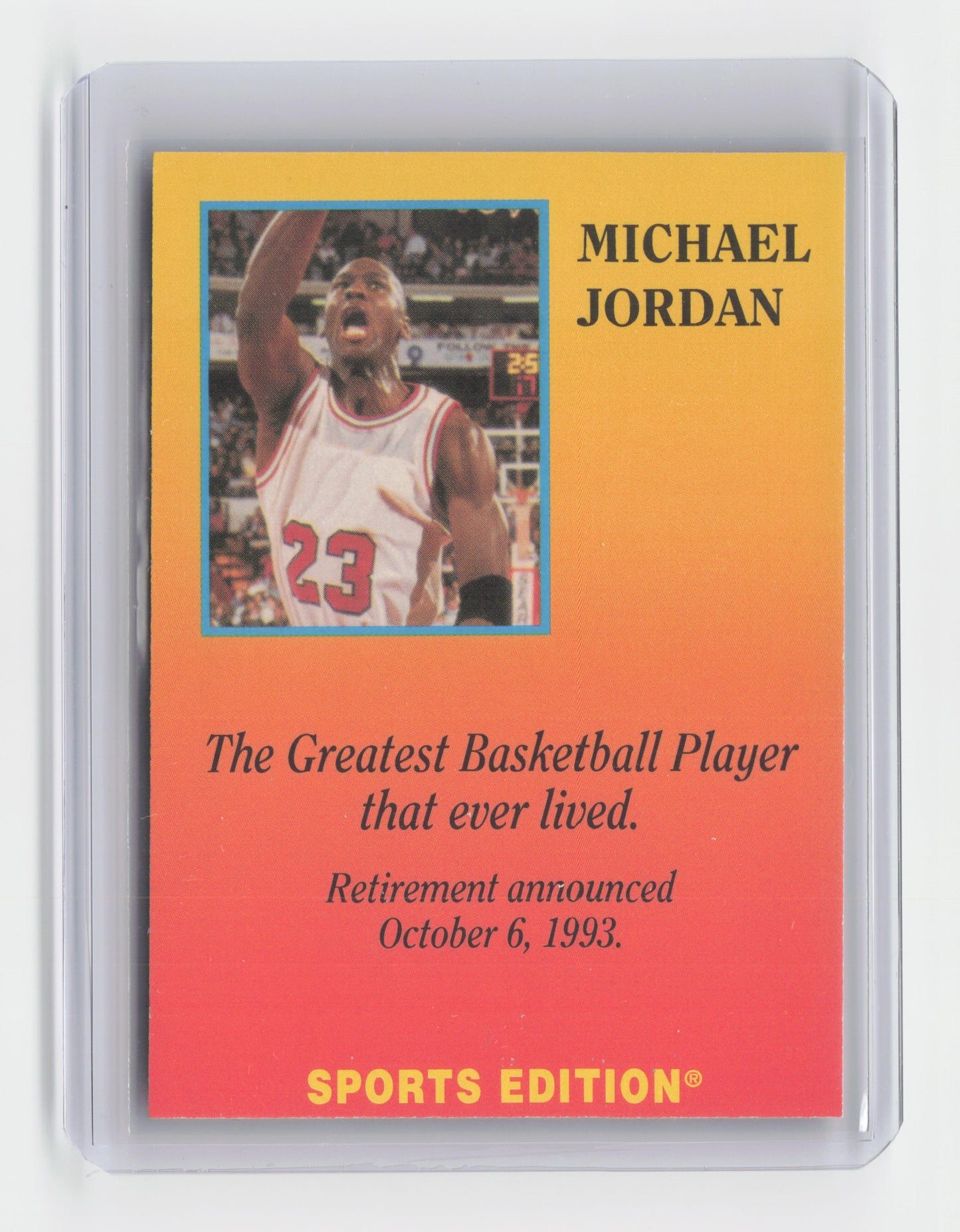 1993 MICHAEL JORDAN Greatest Ever Gold Foil Sports Edition Promo Card