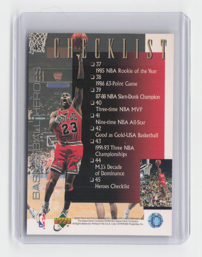 1995 MICHAEL JORDAN Basketball Heroes Checklist Upper Deck Bulls
